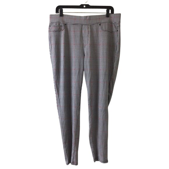 Seven 7 Pants Women’s XL Extra Large Black White Pull On Legging Plaid Seven7 - Picture 1 of 11